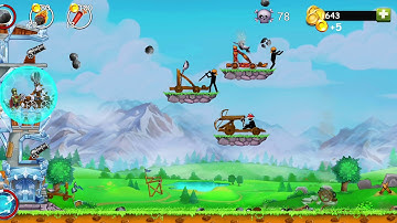 The Catapult 2 I How to Doulbe Catapult Weapons  with The three-storey diamond castle?