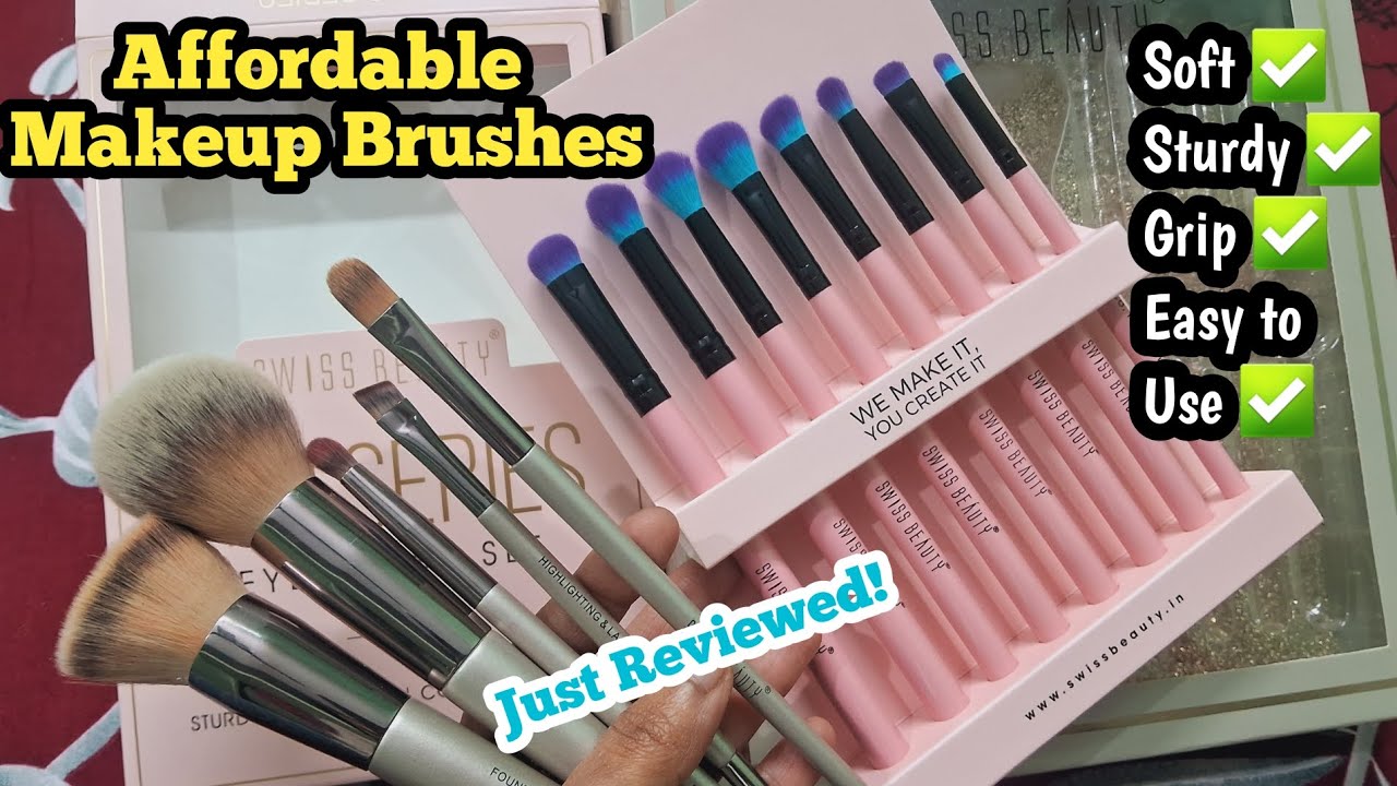 💟AFFORDABLE MAKEUP BRUSHES Swiss Beauty Makeup Brush Set Review Just