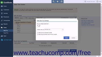 QuickBooks Online Plus 2015 Tutorial Setting a Default Sales Tax Intuit Training