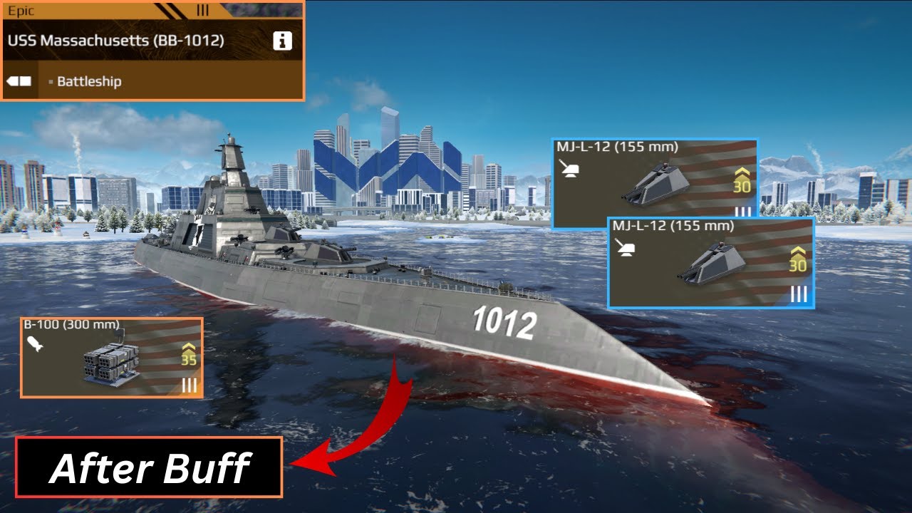 USS Massachusetts (BB-1012) After Buff :) gameplay