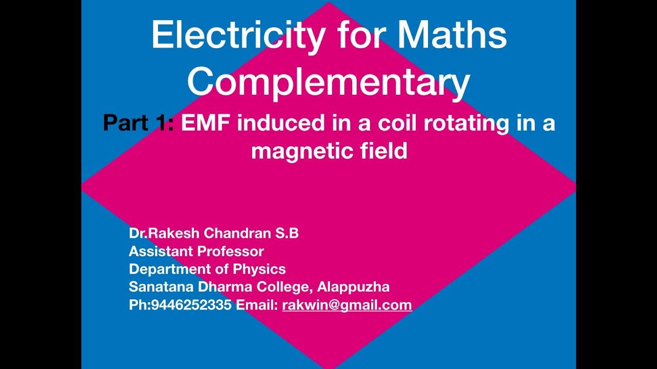 Electricity Part 1 Emf induced in a coil rotating in a