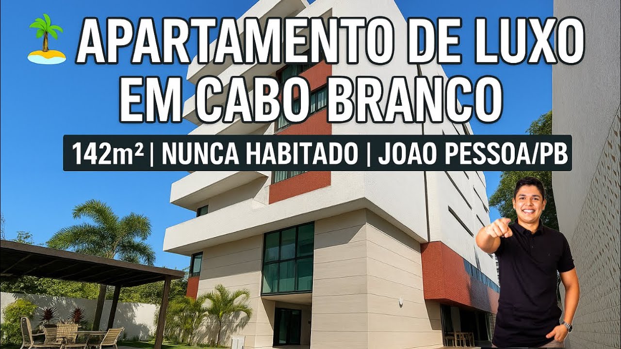More no Paraíso! Apartamento de 142m² em Cabo Branco | 4 Quartos | Nunca Habitado | 80 metros do Mar
