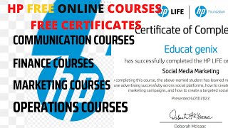 HP Free Online Courses With Free Certificates 2022||HP Life Courses screenshot 1