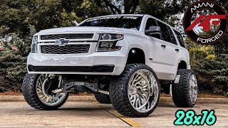 28x16 Amani Forged wheels for my Lifted Tahoe!