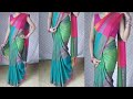 How to wear silk sare with perfect pleats | cotton silk saree draping | silk saree wear to look slim