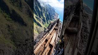 Cliff Erosion Reveals Wooden Vessel Locked Inside Rock