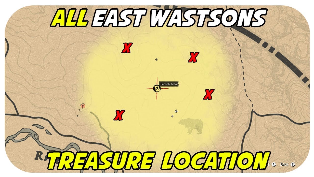 East Wastsons, all locations, treasure map locations, red dead online, rdr2...