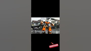 BUS TELOLET BERUBAH JADI ROBOT ORANGE COMEL #transformers #robot #telolet #basuri #bustelolet #funny