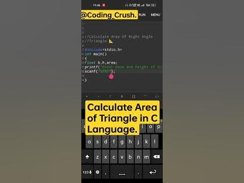 Calculate Area of Triangle in C language #c_language #coding_status # ...