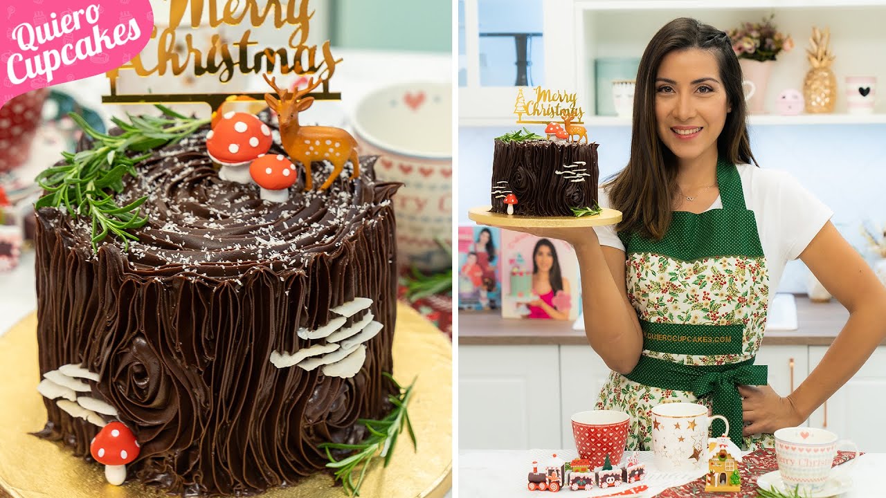 TARTA TRONCO DE PISTACHO Y CHOCOLATE 🍫 | ESPECIAL NAVIDAD 🎄 | QUIERO CUPCAKES