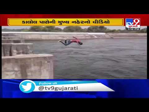 Panchmahal: Viral video shows youths jumping into Narmada canal near Kalol | TV9News