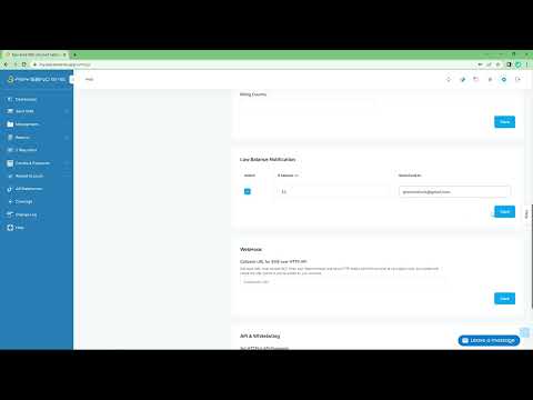 EasySendSMS.com How To Set Low Balance Notification