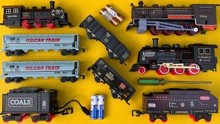 Merakit mainan kereta api uap klasik,lokomotif uap gerbong tangki & vintage classical train