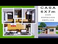 Plano de casa 6x7 metros con espacios amplios | Desain rumah 6x7 | Small house design 6x7