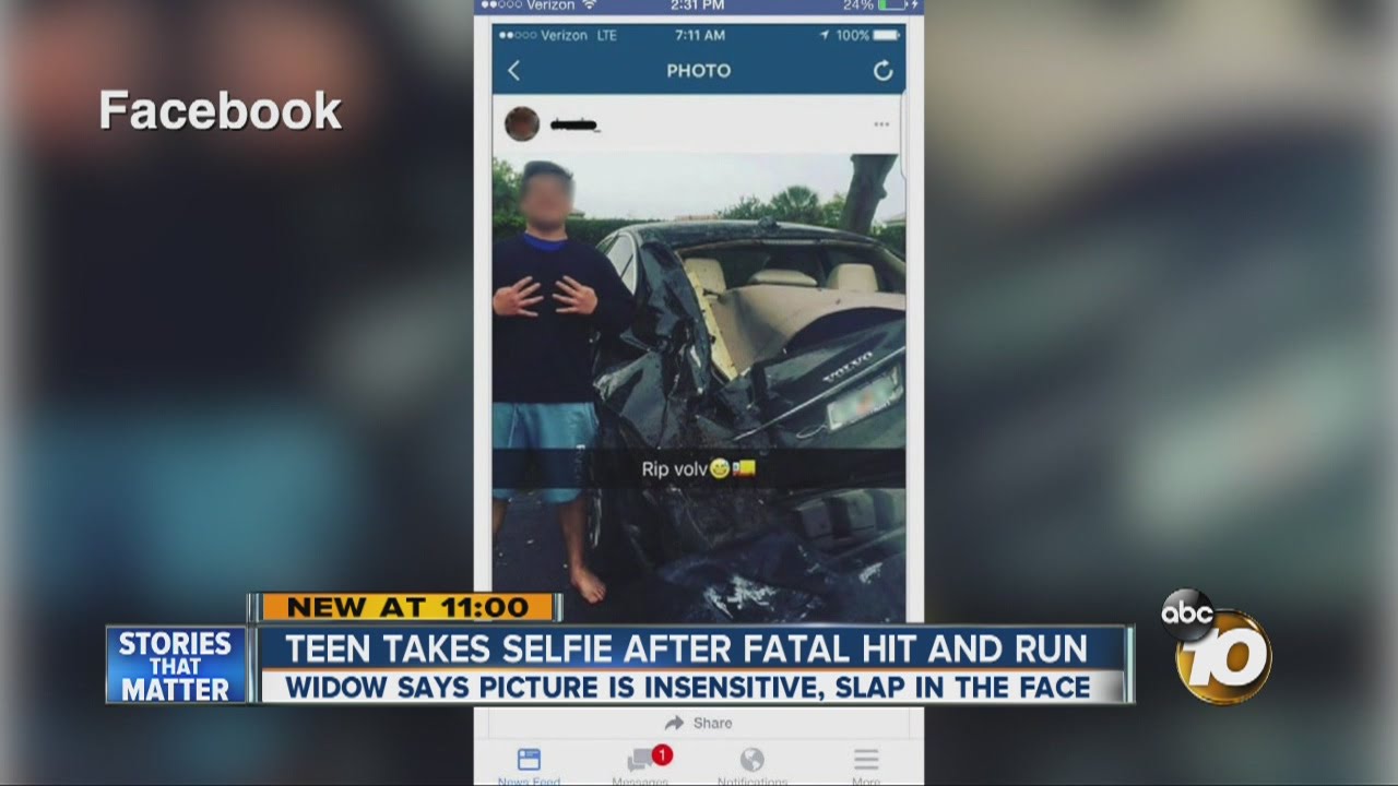 Teen takes selfie after fatal hit and run - YouTube