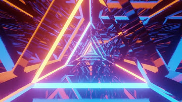Neon Triangle Tunnel Motion Animation Background Video