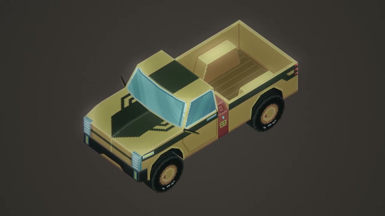 Pixel Art 3D Timelapse - Electric Pickup Truck