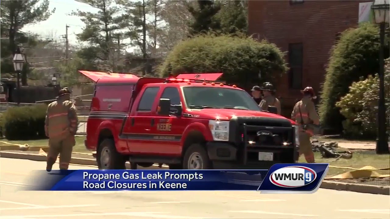Propane gas leak prompts road closures in Keene - YouTube