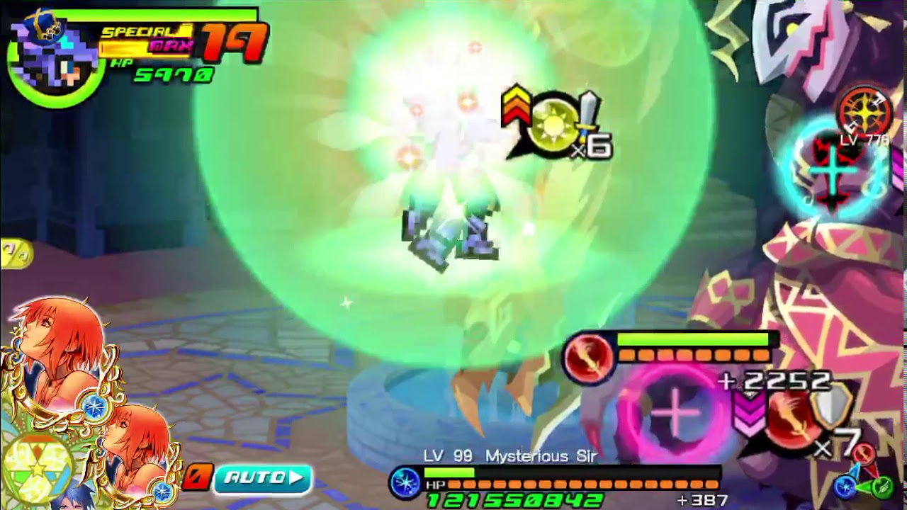 KHUχ : HD Aqua [EX] & Illustrated KH Riku [EX] Buff Effect Comparison (Single Cast)