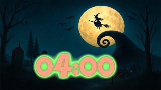 4 Minute Halloween Timer Spooky Countdown with Music and Alarm🧙‍♀️🪄