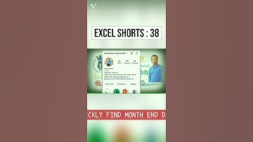 EXCEL SHORTS : QUICKLY FIND MONTH END DATE FROM DATE IN EXCEL । #shorts