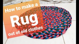 How to make braided Rug out of old T-shirt | old clothes DIY