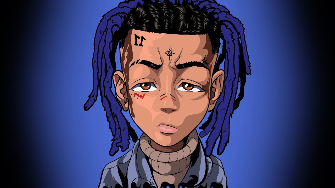 XXXTentacion Blue Hair Cartoon - wide 1