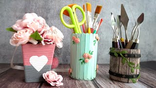 Desk Organizers From Waste Materials Home Room Decorating Ideas Pen Stand Making