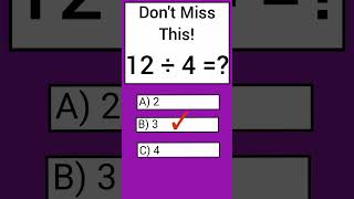 Easy Math Quiz For Quick Learning. #mathquiz #maths #testandlearn #braintestsolution #brainteaser