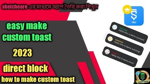 how to make custom toast in sketchware tutorial, 2023 video, #sketchshare#video#new#subscribe#1k#2k#