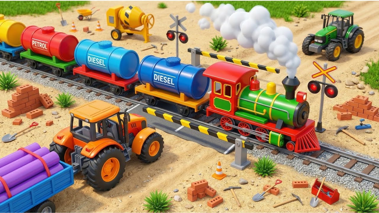 DIY Mini Tractor | Building a Safe Railway Barrier | Fun Construction Science Project
