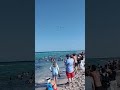 Four USAF F-15C Eagle's Break Formation over South Beach Miami