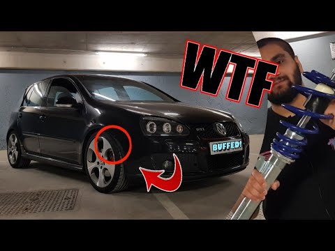 Lowering my GTI on Coilovers! JOM Blueline - YouTube