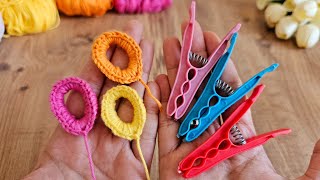 WOW‼️GREAT IDEAS ? look what l did with the plastic clothes pegs l found in the trashTREND CROCHET