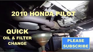 How to change oil and filter on 2016 Honda Pilot