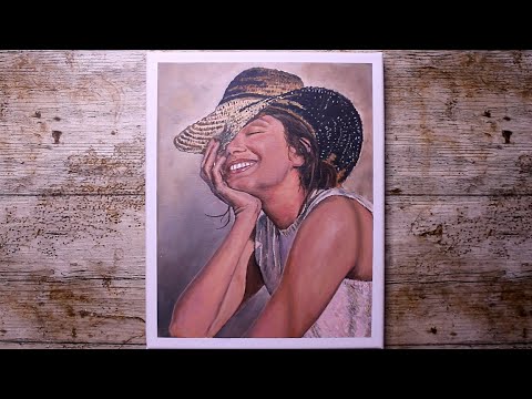 Woman in a Straw Hat / Acrylic Painting - YouTube
