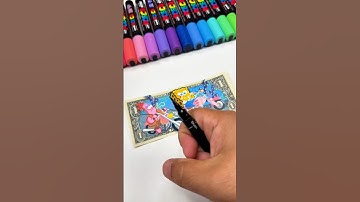 Drawing SpongeBob and Patrick as Bikers on a $1 bill 💵✍🏼 #dollarart