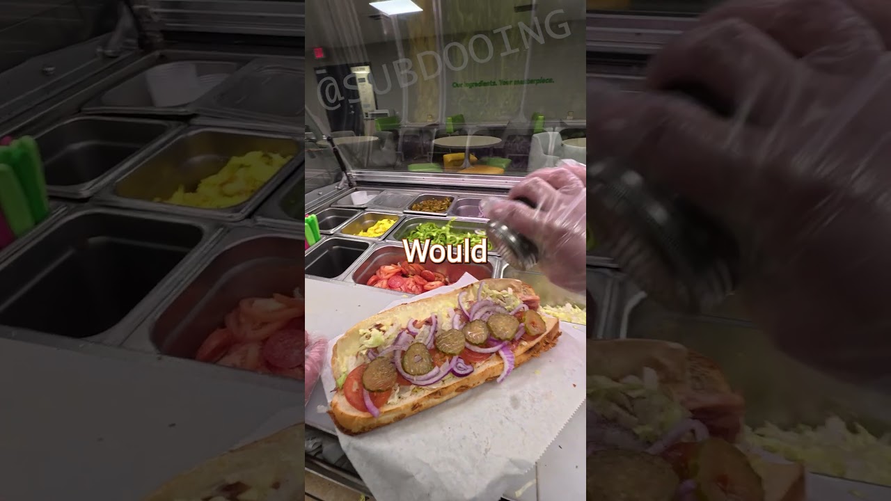 Subway Sandwich: сэндвич с тунцом и беконом (вид от первого лица)