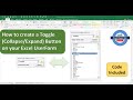 How to Create a Dynamic Expand/Collapse Excel User Form Size Button
