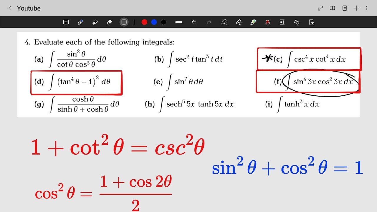 Integration using trigonometric identities #examples - YouTube