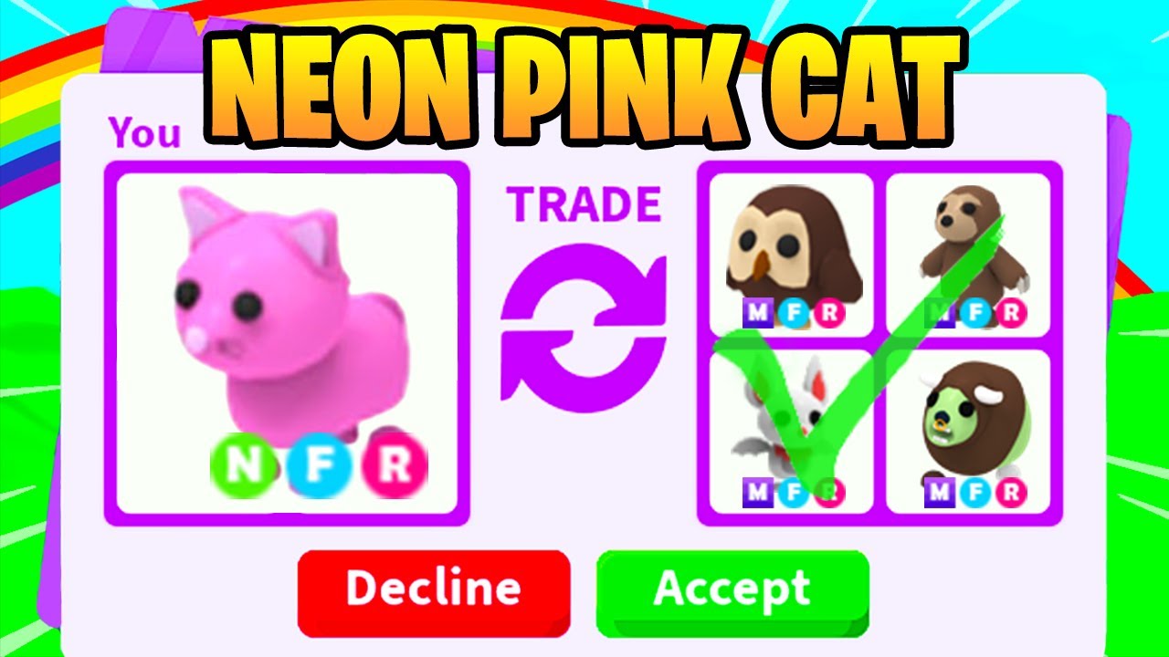What People Trade for NEON PINK CAT in Adopt Me YouTube