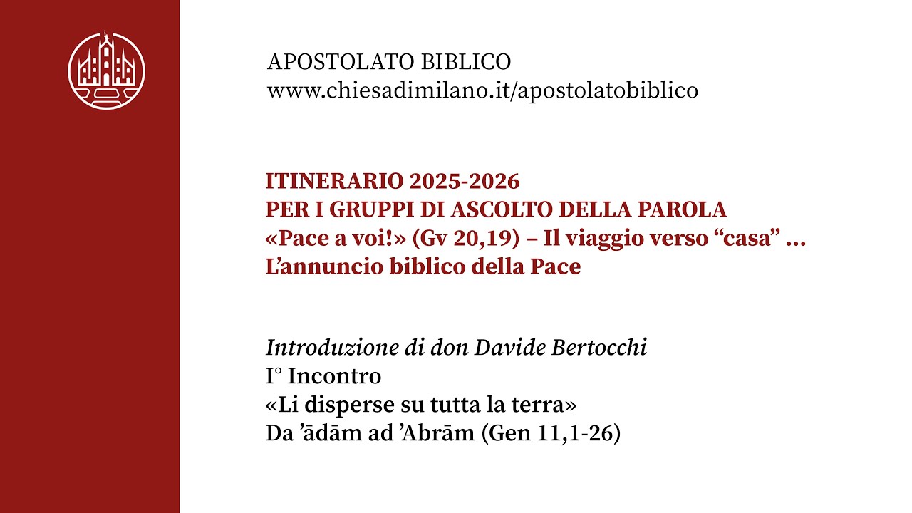 Gruppi di ascolto della Parola: «Pace a voi!» -  Introduzione e I incontro
