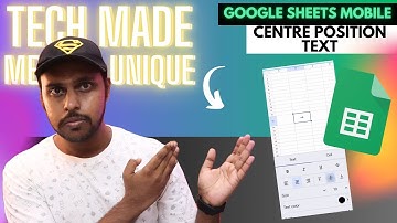 How to centre position text on google sheets mobile |  centre position text on google sheets mobile