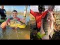 Pesca con arpn guapotes y tilapias gigantes cocina de caldo en casa abandonada