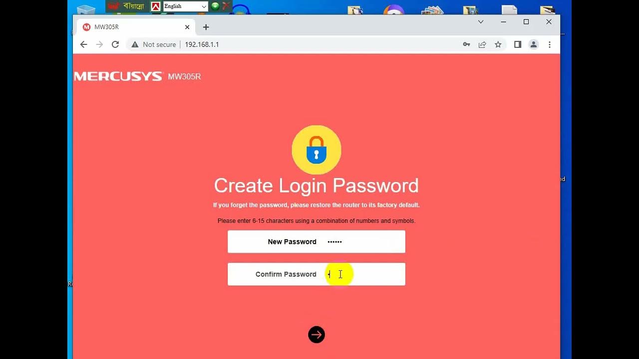 Mercusys router setup, Create password, How to setup router mercusys