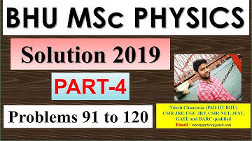 BHU MSc Physics 2019 Solution (Part 4)