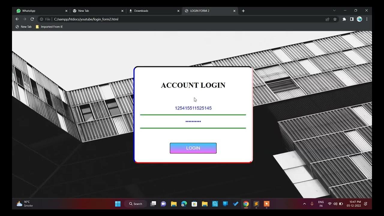 lec 32. how to create login form in html and css | make sign in form ...