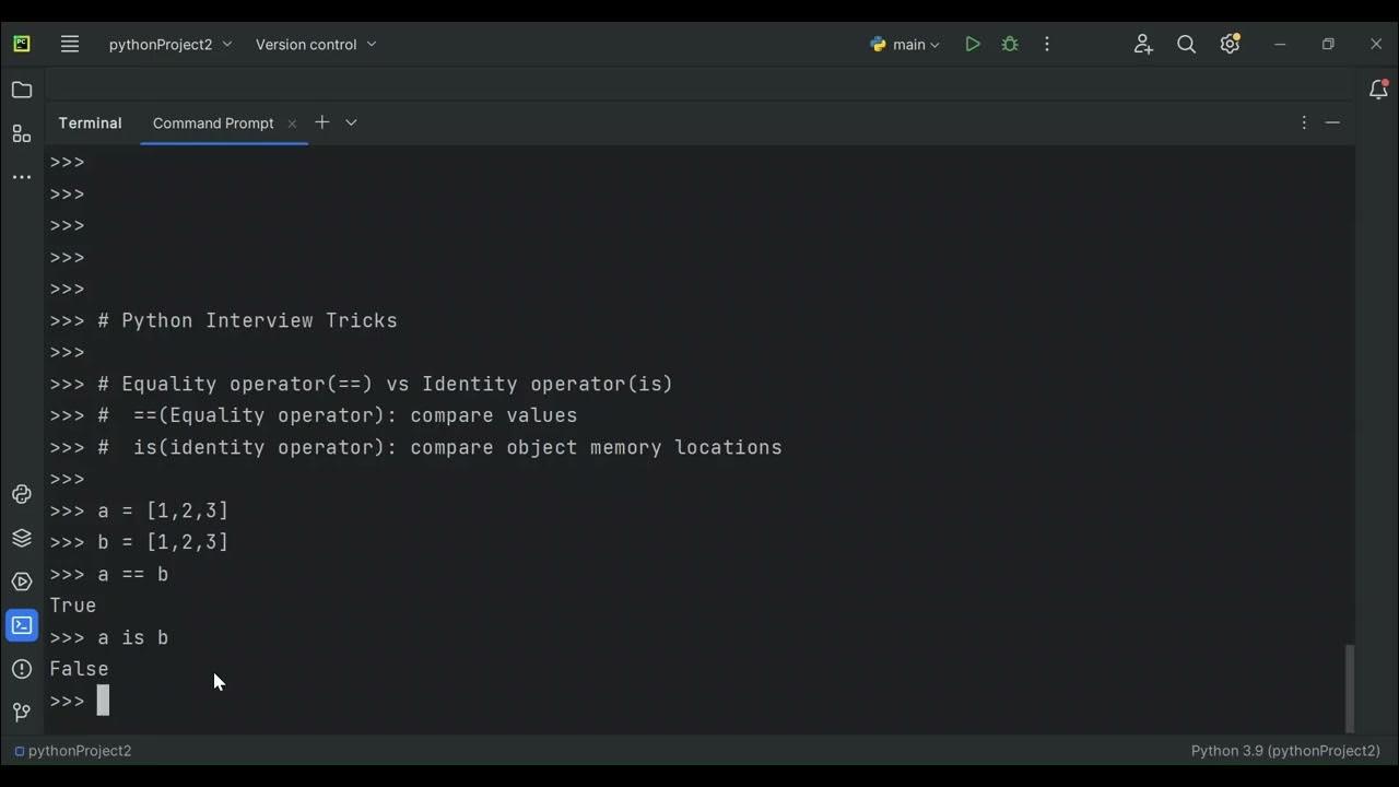 🚀 Python Interview Trick: is vs == – Don’t Get Confused! 🐍 - YouTube