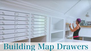 Building and installing map drawers in my studio. Referenceing blog posts with tutorials for most of the techniques I used in this 