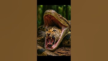표범은 자신을 잡아먹는 뱀에게서 탈출하려고 한다 (Leopard Vs Python ) #wildlife #animals #shorts